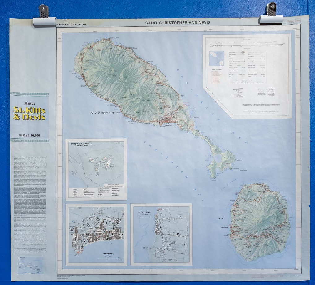 A map of st kitts and nevis